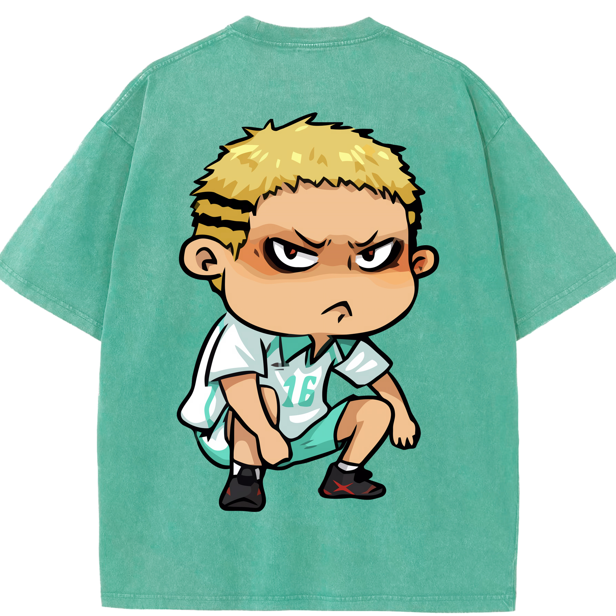 （画像用） ハイキュー!! Haikyu!! 綿100% ヴィンテージ風 半袖Tシャツ（背面プリント）